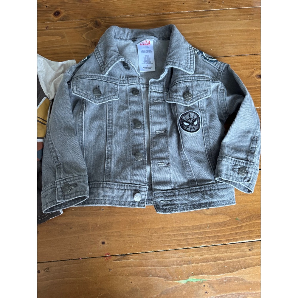 Disney Maui Moana Shirt & Marvel Spider-Man Grey Denim Jacket Bundle Toddler 2T - Picture 2 of 9